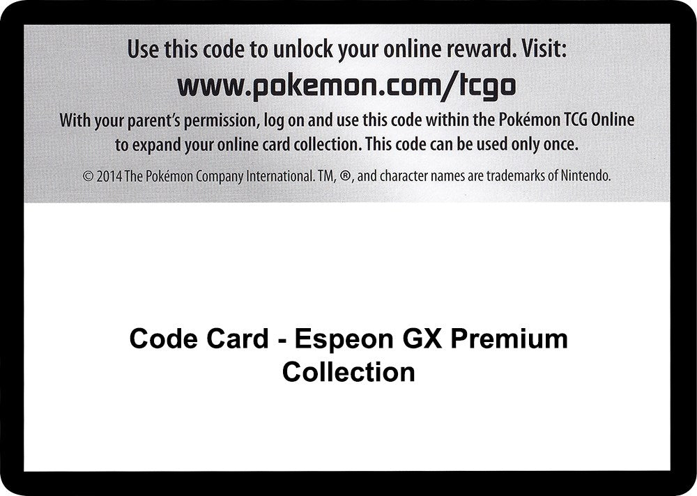 Image for Code Card - Espeon GX Premium Collection [SM - Guardians Rising] - Pokemon