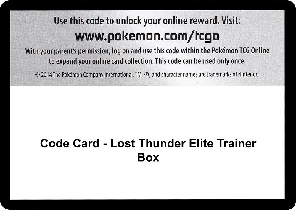 Image for Code Card - Lost Thunder Elite Trainer Box [SM - Lost Thunder] - Pokemon