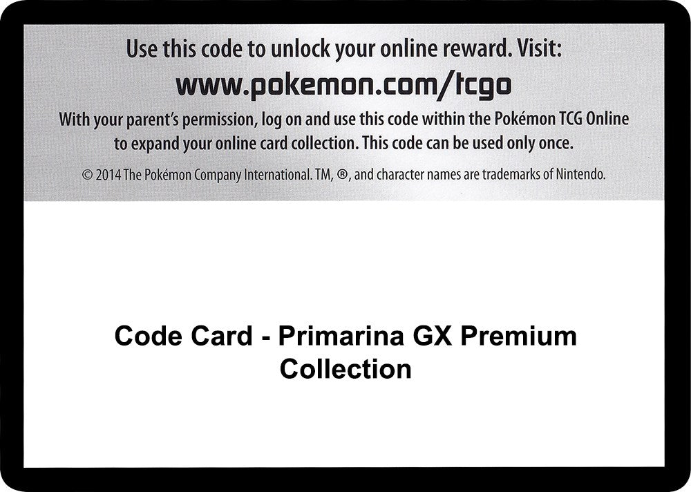 Image for Code Card - Primarina GX Premium Collection [SM - Guardians Rising] - Pokemon