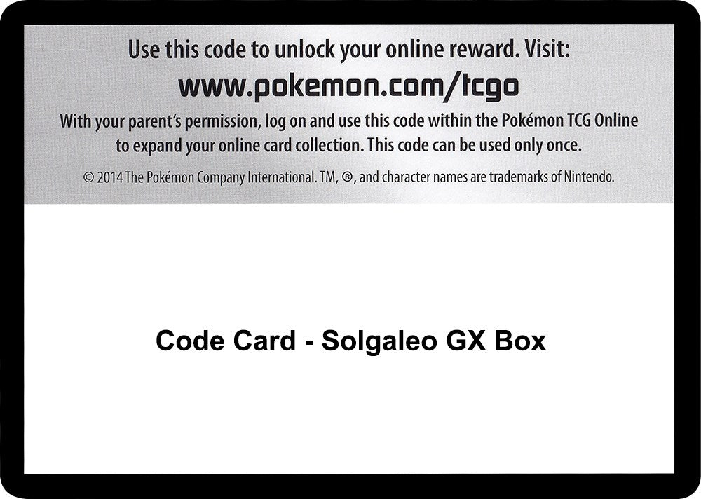 Image for Code Card - Solgaleo GX Box [SM - Celestial Storm] - Pokemon
