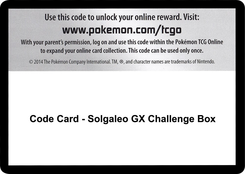 Image for Code Card - Solgaleo GX Challenge Box [SM - Celestial Storm] - Pokemon
