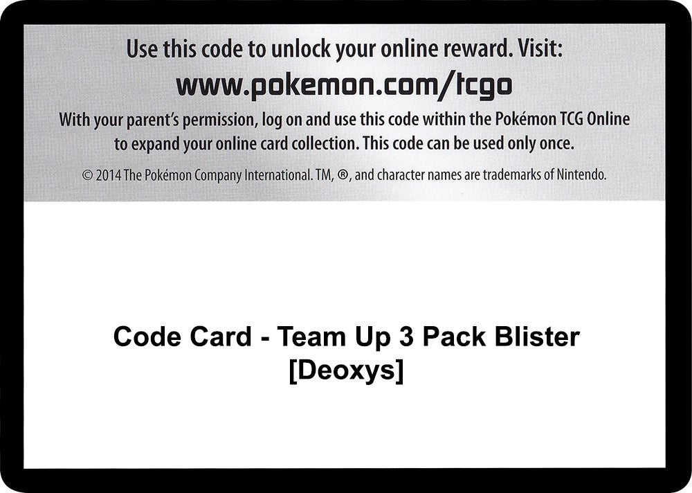 Image for Code Card - Team Up 3 Pack Blister [Deoxys] [SM - Team Up] - Pokemon