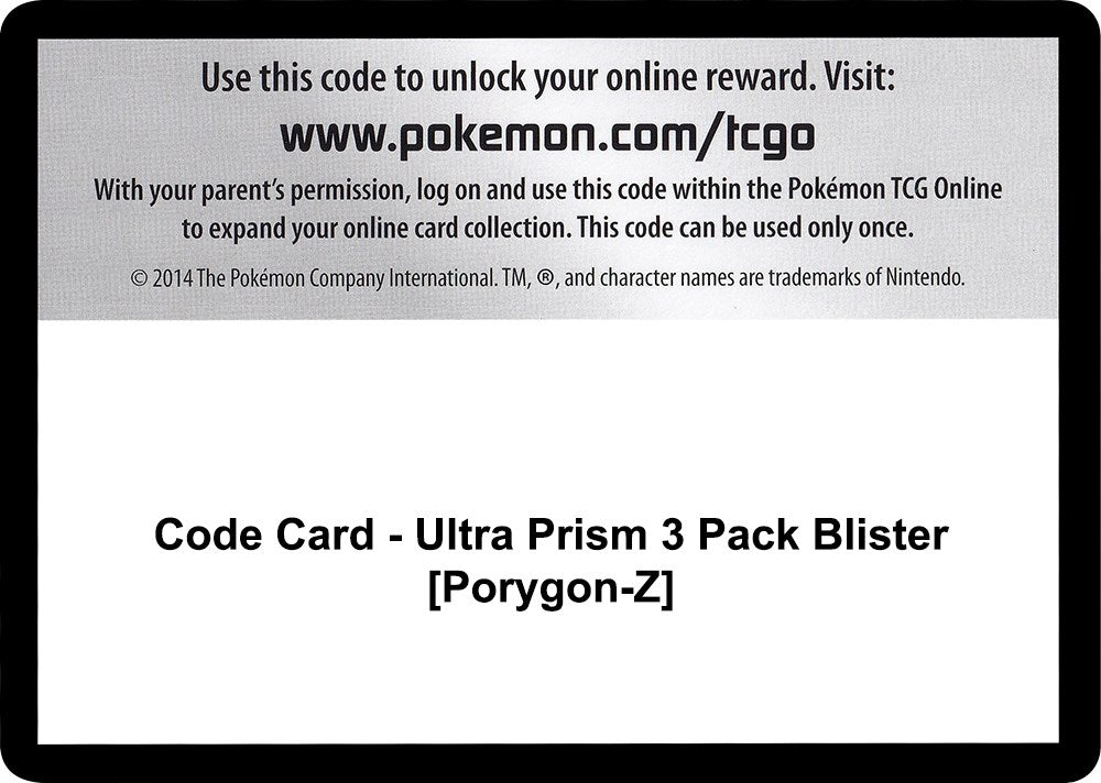 Code Card - Ultra Prism 3 Pack Blister [Porygon-Z] [SM - Ultra Prism]