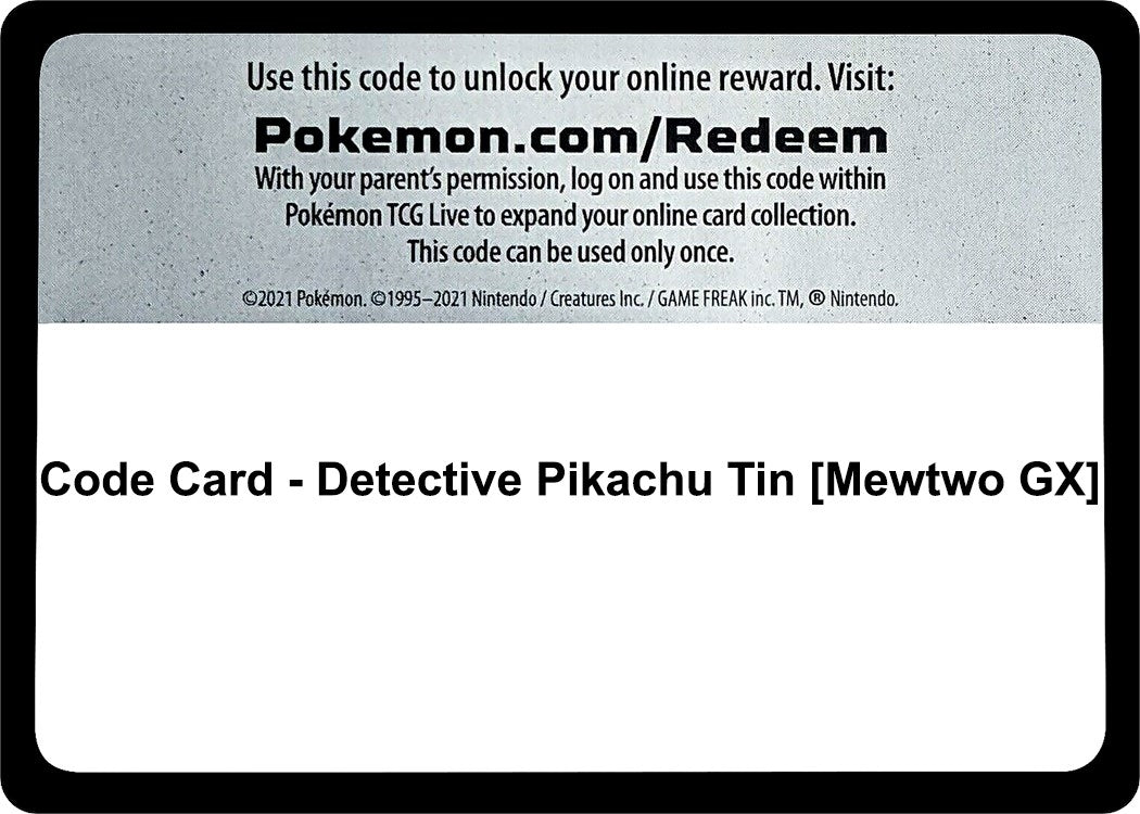 Image for Code Card - Detective Pikachu Tin [Mewtwo GX] [Detective Pikachu] - Pokemon