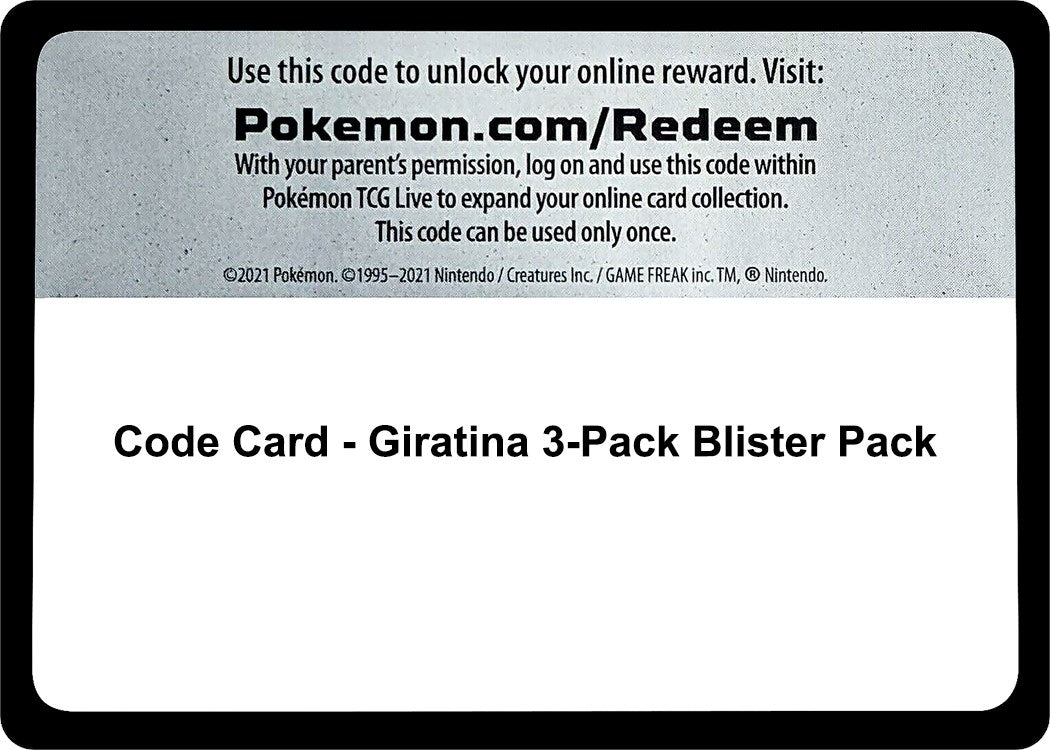 Image for Code Card - Giratina 3-Pack Blister Pack [Miscellaneous Cards & Products] - Pokemon