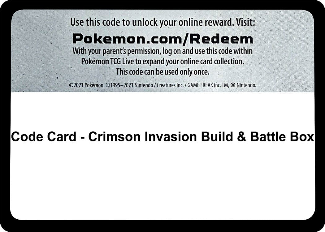 Image for Code Card - Crimson Invasion Build & Battle Box [Miscellaneous Cards & Products] - Pokemon