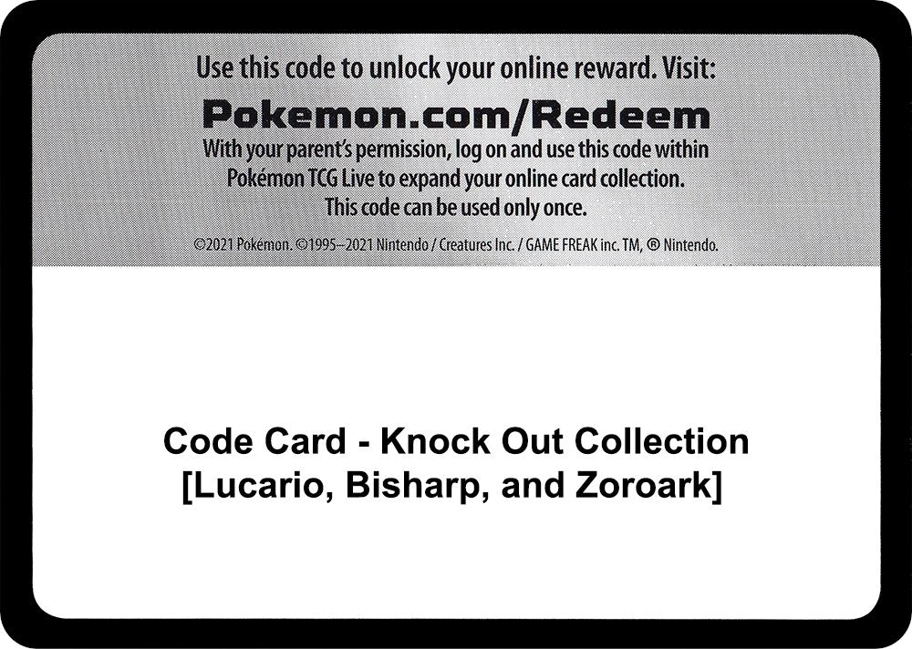 Image for Code Card - Knock Out Collection [Lucario, Bisharp, and Zoroark] [Miscellaneous Cards & Products] - Pokemon