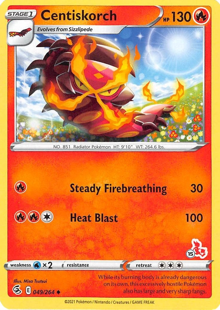 Image for Centiskorch - 049/264 (#15 Cinderace Stamped) (049/264) [Battle Academy 2022] - Pokemon