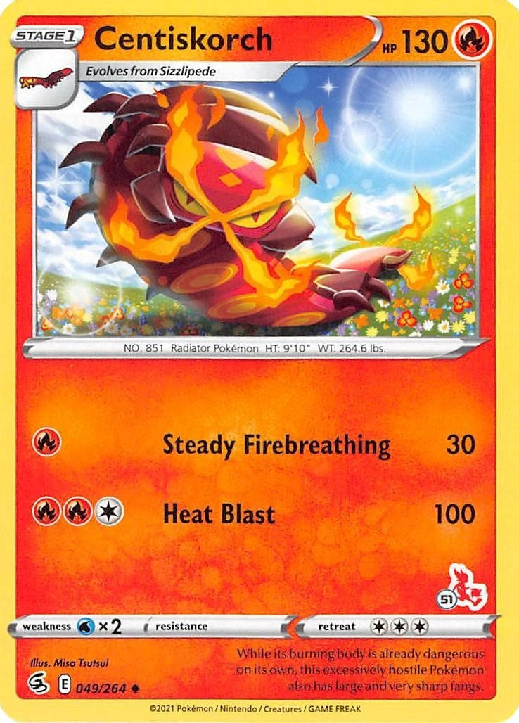 Image for Centiskorch - 049/264 (#51 Cinderace Stamped) (049/264) [Battle Academy 2022] - Pokemon