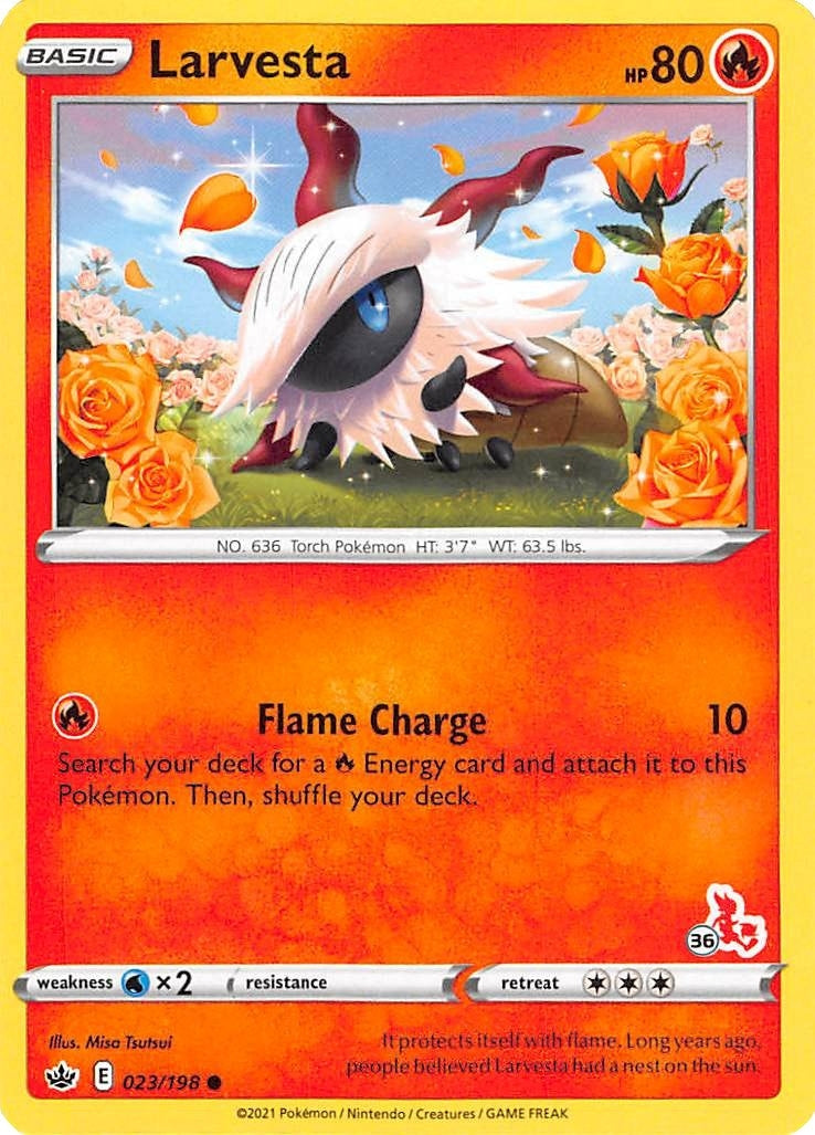 Image for Larvesta - 023/198 (#36 Cinderace Stamped) (023/198) [Battle Academy 2022] - Pokemon