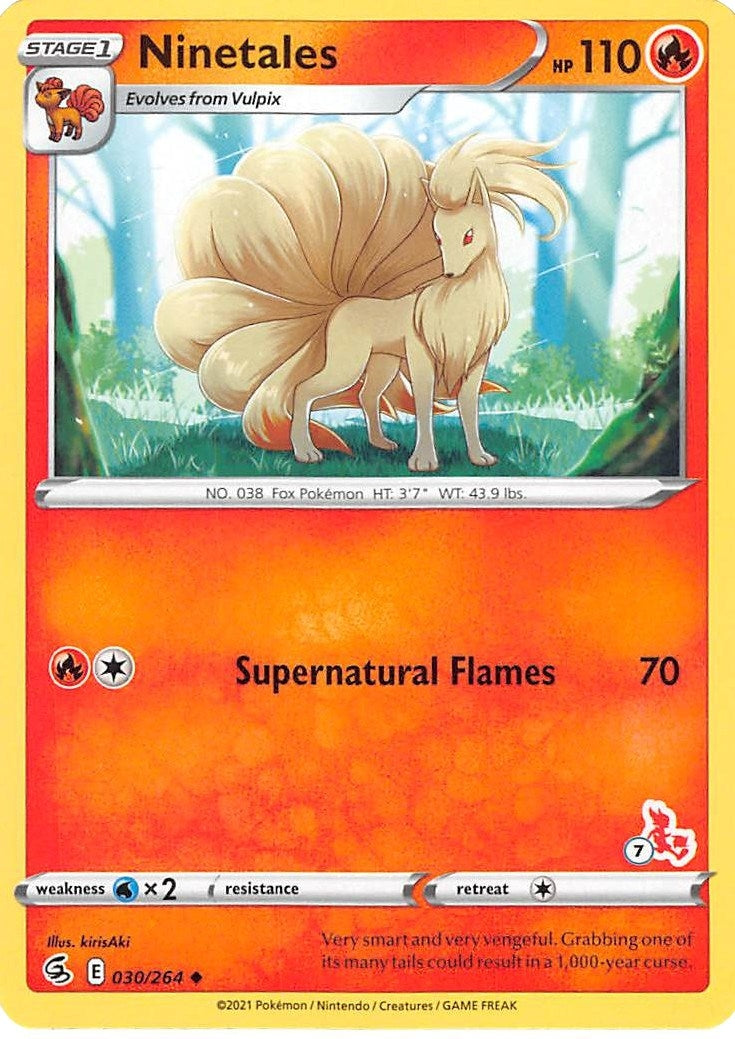 Image for Ninetales - 030/264 (#7 Cinderace Stamped) (030/264) [Battle Academy 2022] - Pokemon
