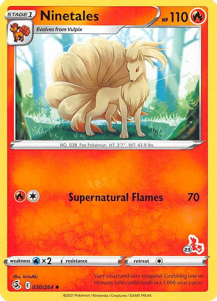 Image for Ninetales - 030/264 (#23 Cinderace Stamped) (030/264) [Battle Academy 2022] - Pokemon