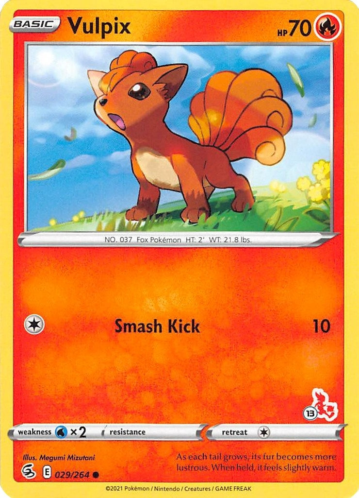 Image for Vulpix - 029/264 (#13 Cinderace Stamped) (029/264) [Battle Academy 2022] - Pokemon