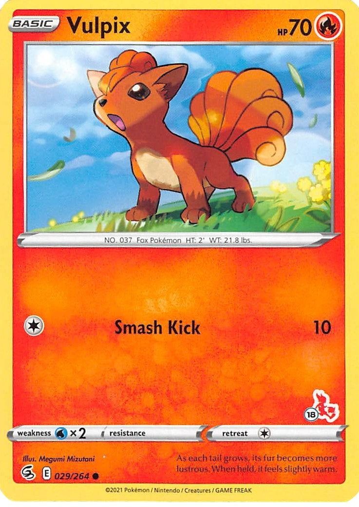 Image for Vulpix - 029/264 (#18 Cinderace Stamped) (029/264) [Battle Academy 2022] - Pokemon