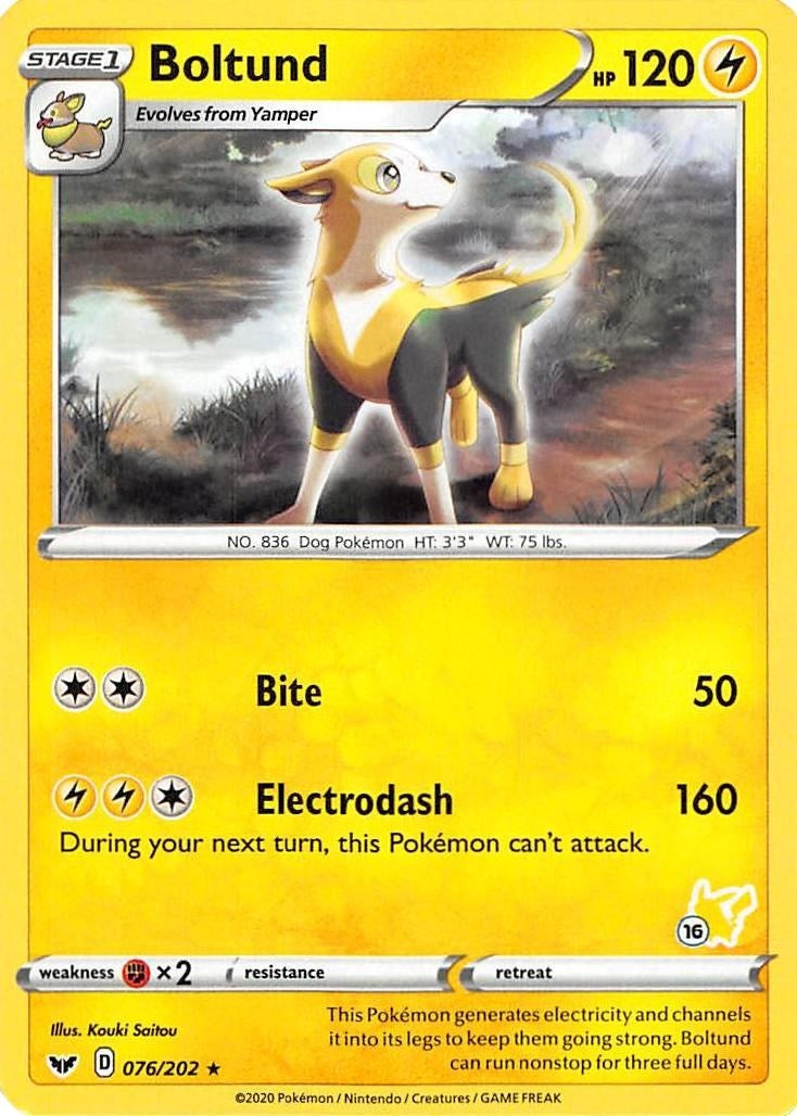 Image for Boltund - 076/202 (#16 Pikachu Stamped) (076/202) [Battle Academy 2022] - Pokemon
