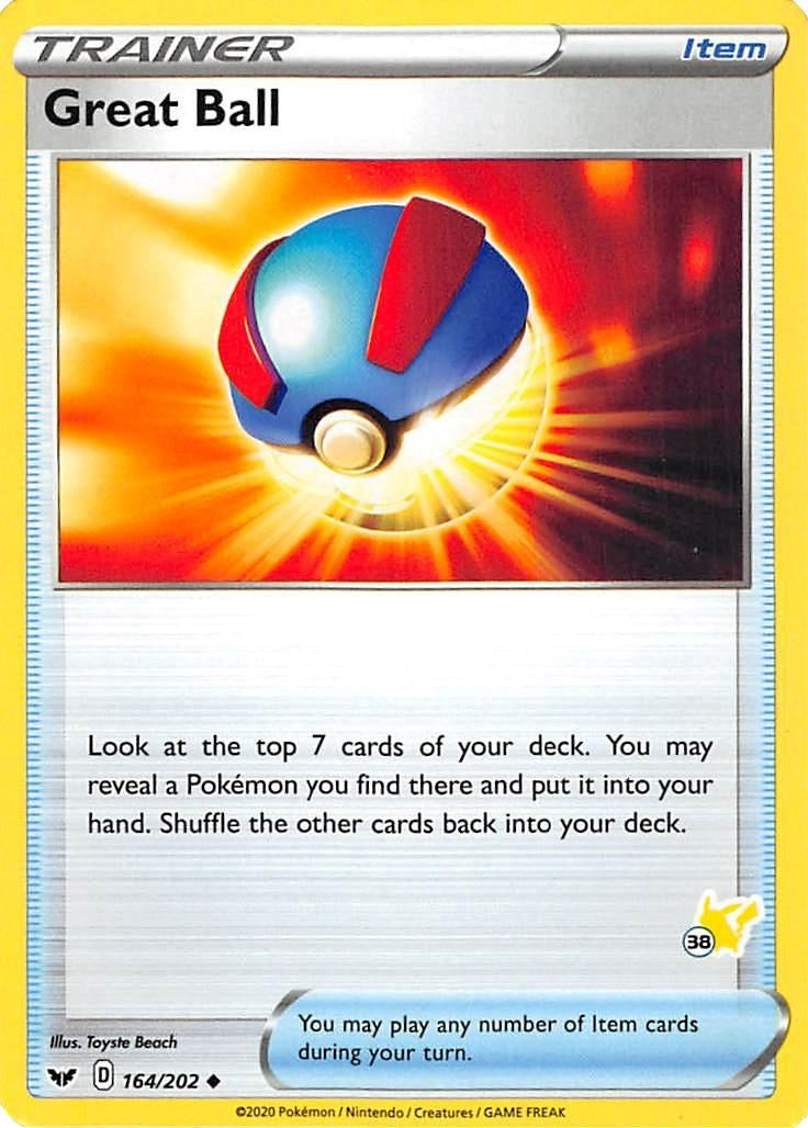 Image for Great Ball - 164/202 (#38 Pikachu Stamped) (164/202) [Battle Academy 2022] - Pokemon