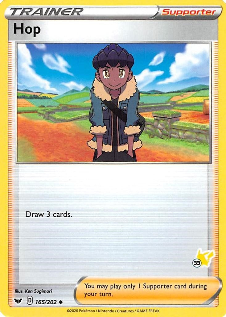 Hop - 165/202 (#33 Pikachu Stamped) (165/202) [Battle Academy 2022]