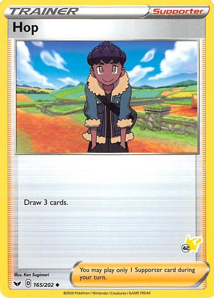 Hop - 165/202 (#42 Pikachu Stamped) (165/202) [Battle Academy 2022]