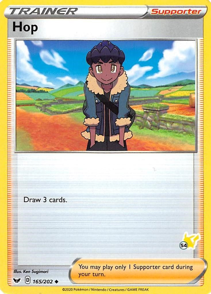 Hop - 165/202 (#54 Pikachu Stamped) (165/202) [Battle Academy 2022]