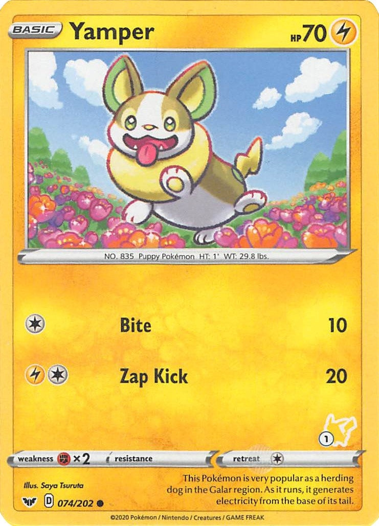 Image for Yamper - 074/202 (#1 Pikachu Stamped) (074/202) [Battle Academy 2022] - Pokemon