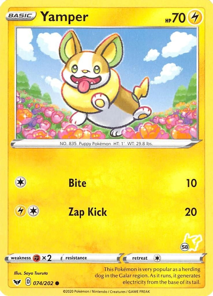 Image for Yamper - 074/202 (#58 Pikachu Stamped) (074/202) [Battle Academy 2022] - Pokemon