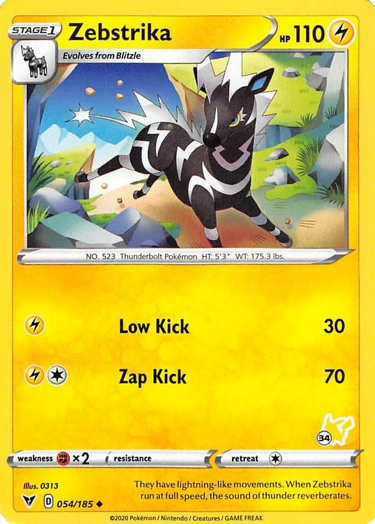 Image for Zebstrika - 054/185 (#34 Pikachu Stamped) (054/185) [Battle Academy 2022] - Pokemon