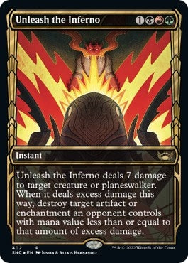 Image for Unleash the Inferno (Gilded Foil) (402) [Streets of New Capenna] - Magic: The Gathering