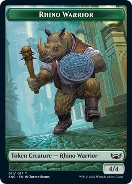Image for Rhino Warrior Token (11) [Streets of New Capenna] - Magic: The Gathering
