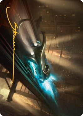 Image for Run Out of Town Art Card (Gold-Stamped Signature) (13) [Streets of New Capenna] - Magic: The Gathering