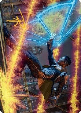 Image for Wingshield Agent Art Card (Gold-Stamped Signature) (14) [Streets of New Capenna] - Magic: The Gathering