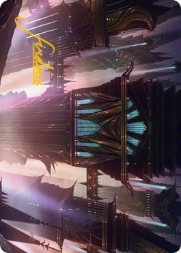 Image for Skybridge Towers Art Card (Gold-Stamped Signature) (37) [Streets of New Capenna] - Magic: The Gathering