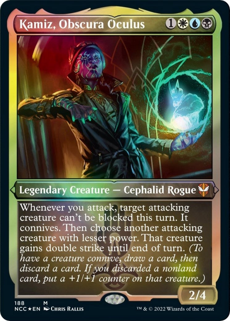 Kamiz, Obscura Oculus (Display Commander) - Thick Stock (188) [Commander: Streets of New Capenna]