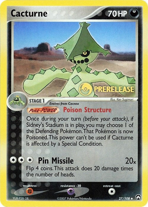 Image for Cacturne - 27/108 (Prerelease) (027/108) [Miscellaneous Cards & Products] - Pokemon