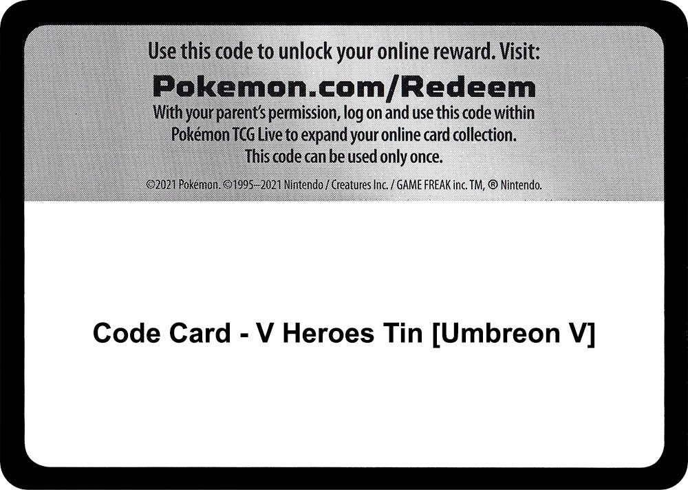 Image for Code Card - V Heroes Tin [Umbreon V] [Miscellaneous Cards & Products] - Pokemon