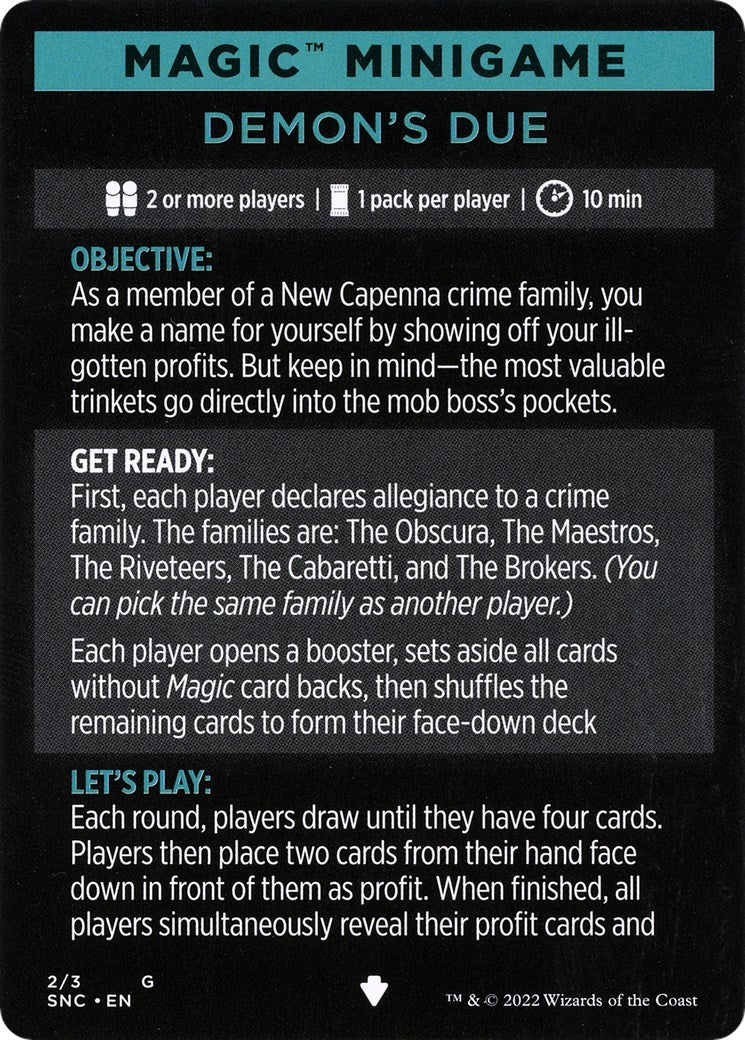 Image for Magic Minigame: Demon's Due (2) [Streets of New Capenna] - Magic: The Gathering