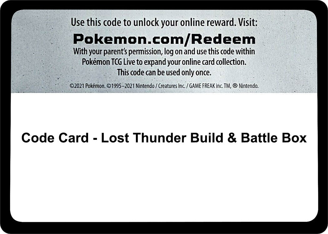 Image for Code Card - Lost Thunder Build & Battle Box [SM - Lost Thunder] - Pokemon