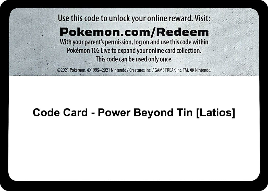 Image for Code Card - Power Beyond Tin [Latios] [Miscellaneous Cards & Products] - Pokemon