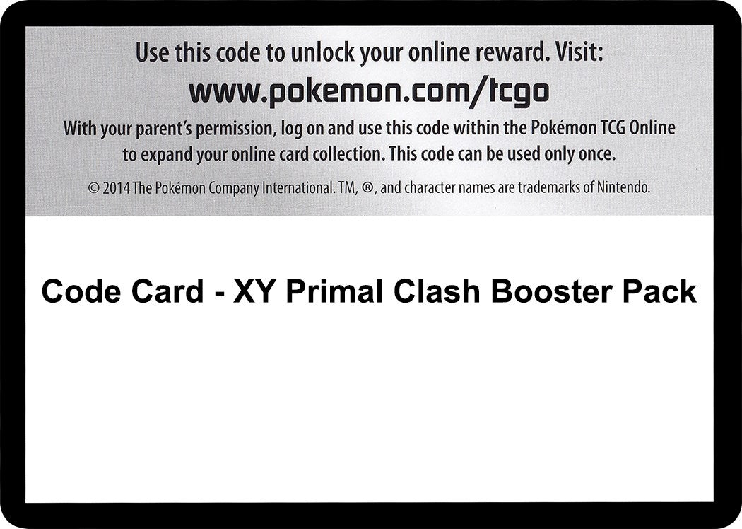 Image for Code Card - Primal Clash Booster Pack [XY - Primal Clash] - Pokemon