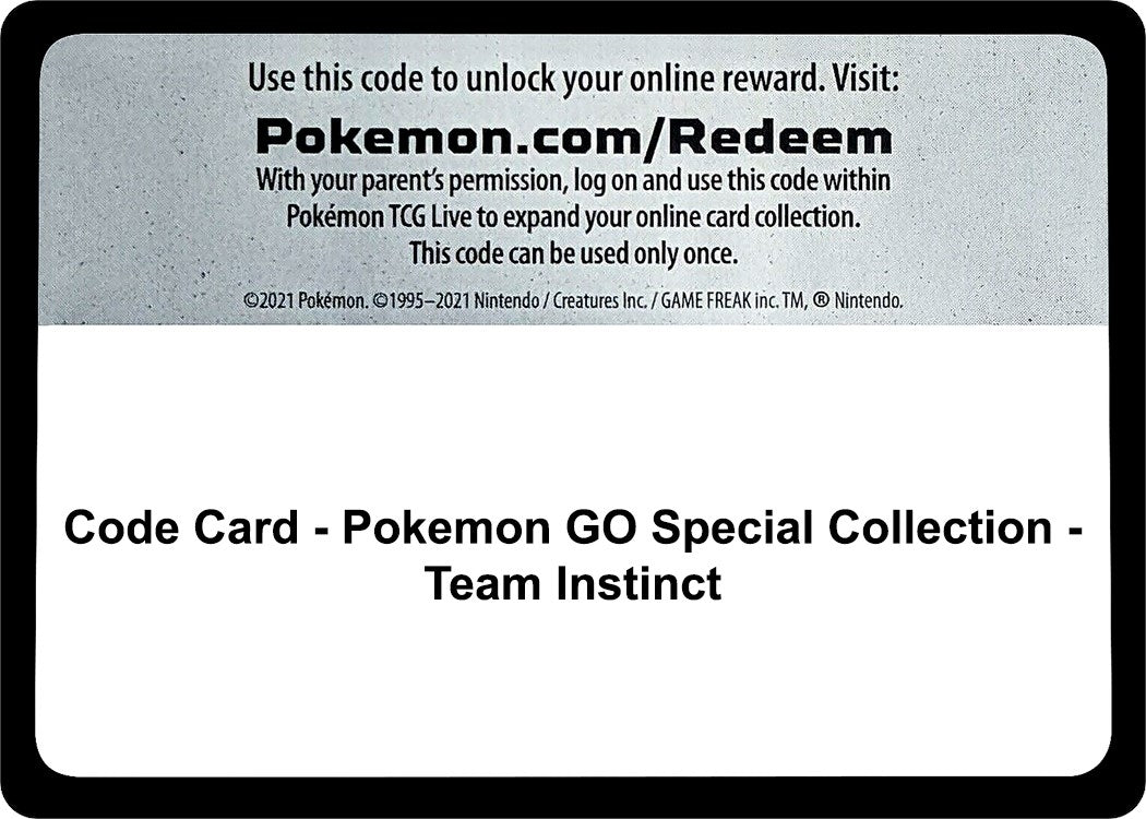 Code Card - Pokemon GO Special Collection - Team Instinct [Pokemon GO]