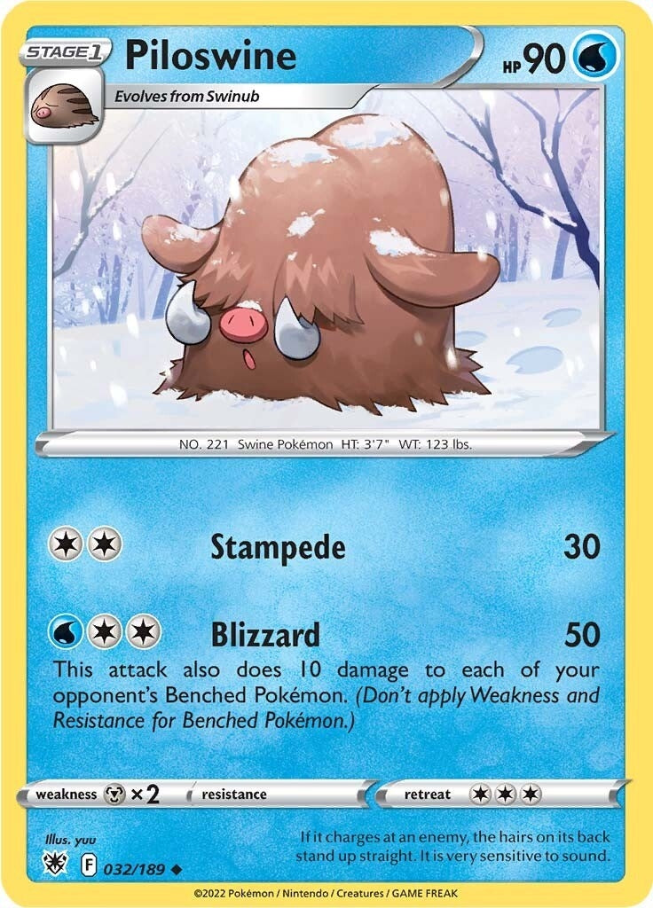 Piloswine (032/189) [SWSH10: Astral Radiance]