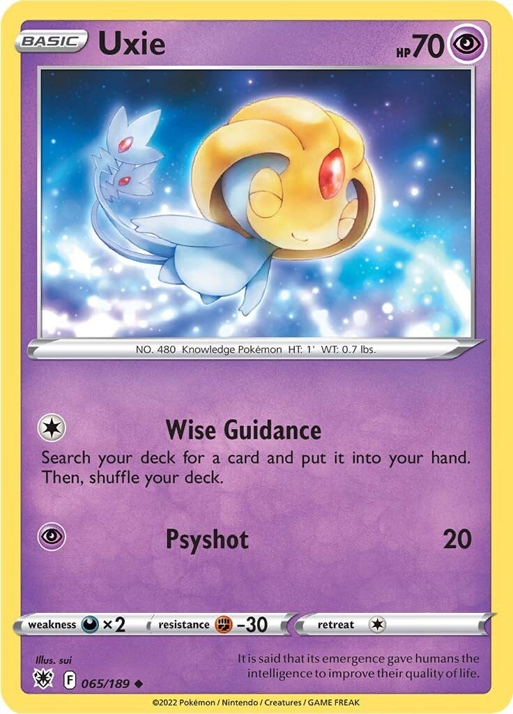 Image for Uxie (065/189) [SWSH10: Astral Radiance] - Pokemon