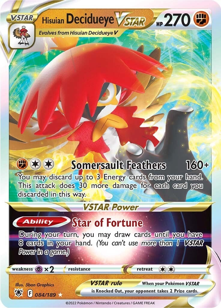 Image for Hisuian Decidueye VSTAR (084/189) [SWSH10: Astral Radiance] - Pokemon