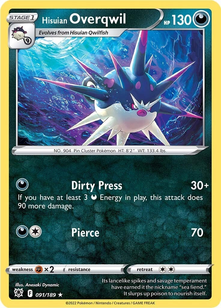 Image for Hisuian Overqwil (91) (091/189) [SWSH10: Astral Radiance] - Pokemon