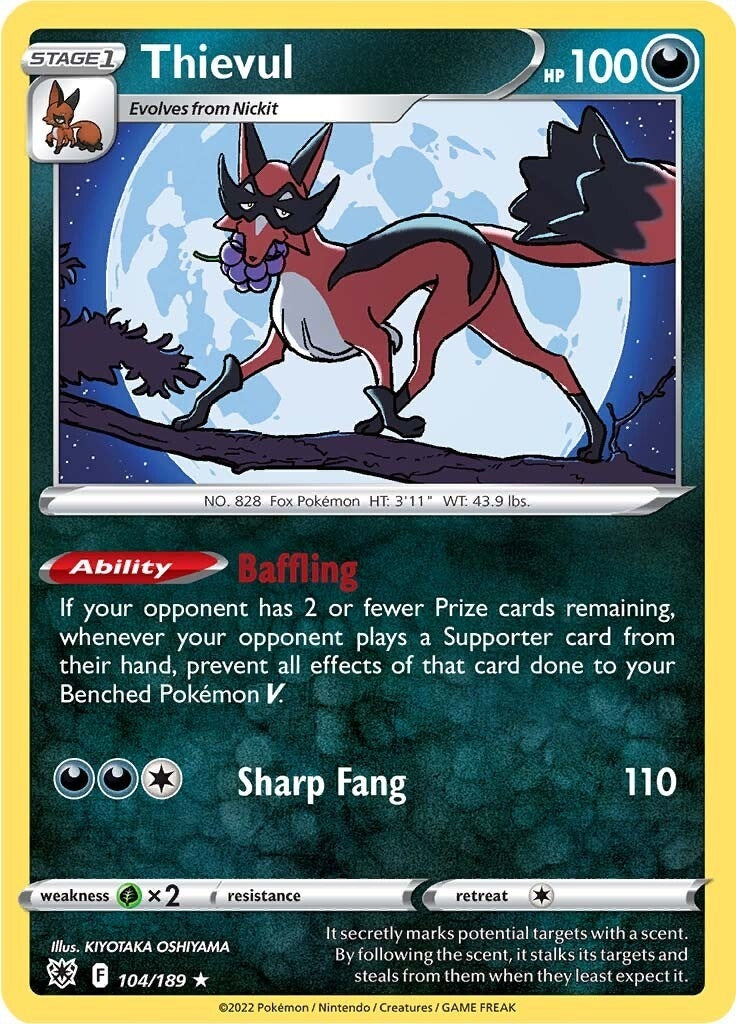 Image for Thievul (104/189) [SWSH10: Astral Radiance] - Pokemon