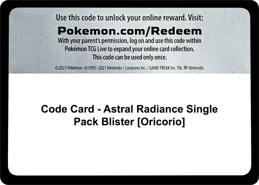 Image for Code Card - SWSH10: Astral Radiance Single Pack Blister [Oricorio] [SWSH10: Astral Radiance] - Pokemon