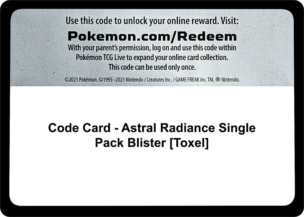 Image for Code Card - Astral Radiance Single Pack Blister [Toxel] [SWSH10: Astral Radiance] - Pokemon