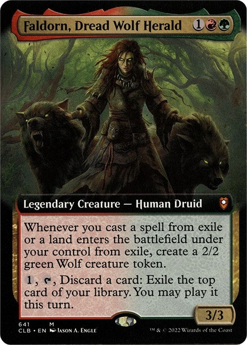 Image for Faldorn, Dread Wolf Herald (Extended Art) (641) [Commander Legends: Battle for Baldur's Gate] - Magic: The Gathering