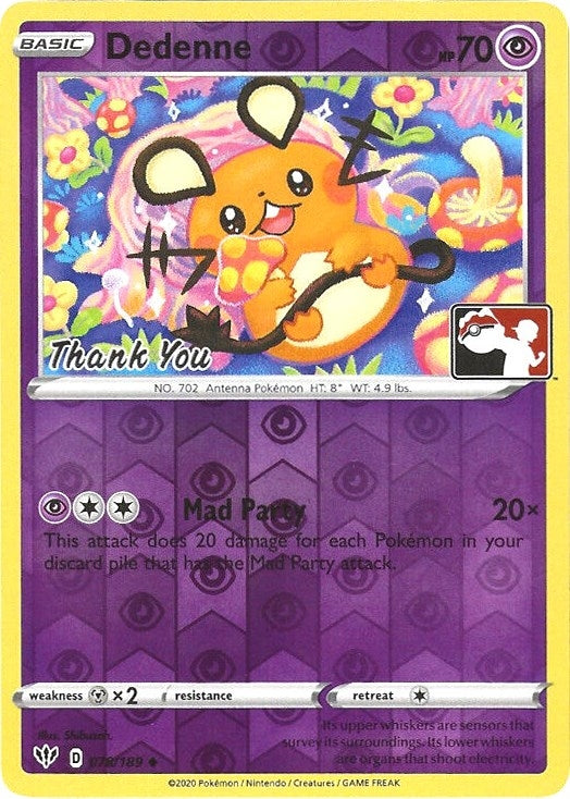 Image for Dedenne - 78/189 (Pokemon League) [Thank You] (078/189) [League & Championship Cards] - Pokemon