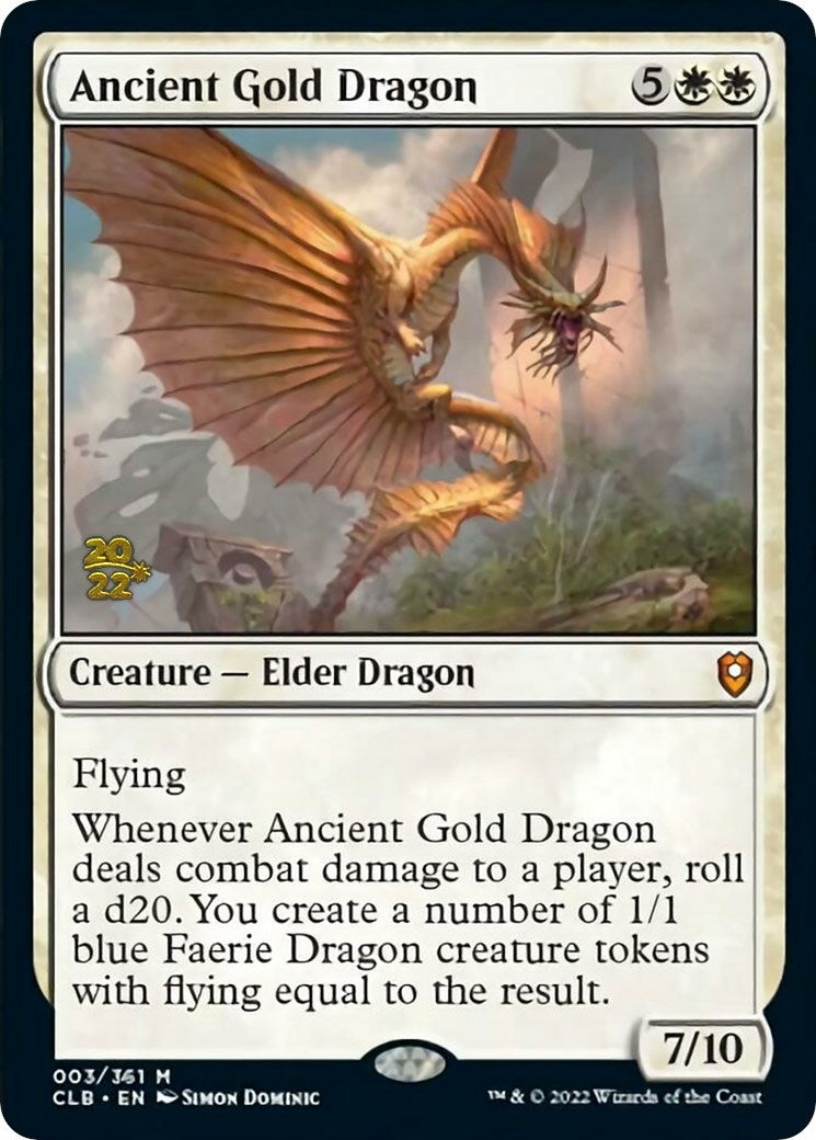 Image for Ancient Gold Dragon (3) [Prerelease Cards] - Magic: The Gathering