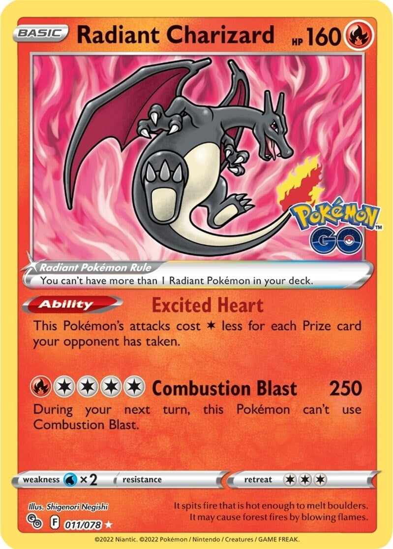 Image for Radiant Charizard (011/078) [Pokemon GO] - Pokemon